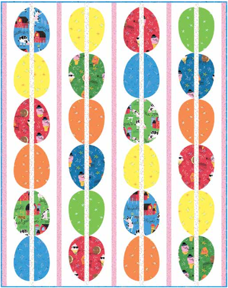 “Dancing Eggs” Free Appliqué Quilt Pattern designed by Heidi Pridemore from Andover Quilts