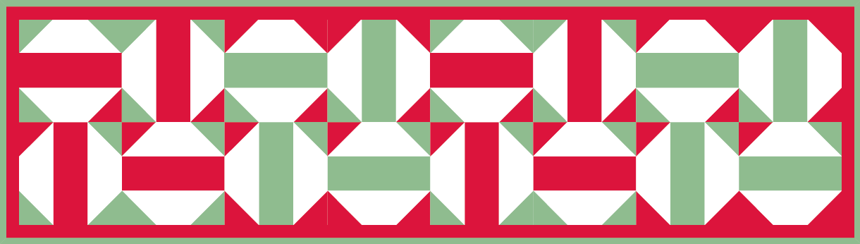 “Ornaments Table Runner” Free Christmas in July Pattern designed by TK Harrison from BOMquilts.com!