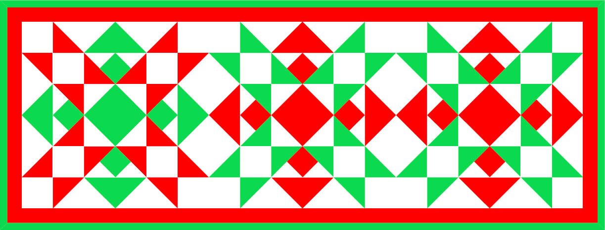 “Poinsettia Table Runner” Free Christmas in July Pattern designed by TK Harrison from BOMquilts.com!