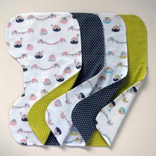 “Contoured Burp Cloths” Free Quilted (or not) Gift Idea Pattern designed by Michelle Engel Bencsko from Cloud 9 Fabrics