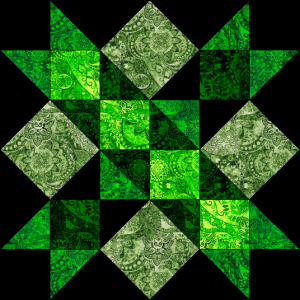 “Kansas Star” a Free 12" Quilt Block Pattern. Block #4 of BOMquilts.com's 2020 Block of the Month Quilt, "Midnight Stargazer!"