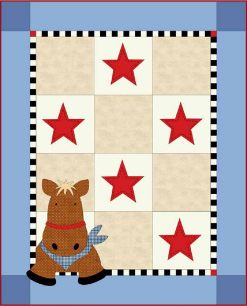 “Henry Horse” Free Baby Quilt Pattern designed by Deb Grogan from Maywood Studio
