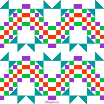 "Fruit Basket Lap Quilt" a Free "Christmas in July 2020" Quilted Pattern. Designed by TK Harrison, Owner of BOMquilts.com!