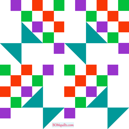 "Fruit Basket Table Topper" a Free "Christmas in July 2020" Quilted Pattern. Designed by TK Harrison, Owner of BOMquilts.com!