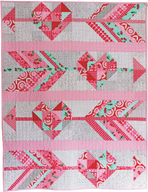 “Cupid's Arrow” a Valentine’s Day Quilt Pattern designed by Tamara Kate Designs from Michael Miller Fabrics