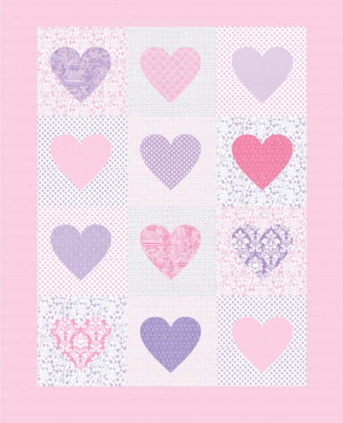 “I Heart Paris” a Free Valentine’s Day Quilt Pattern designed by Swirly Girl Designs from Michael Miller Fabrics