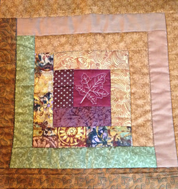 “Joining Quilted Log Cabin Blocks” Free QAYG Quilt Pattern designed by Janis P. from Jan Piersons