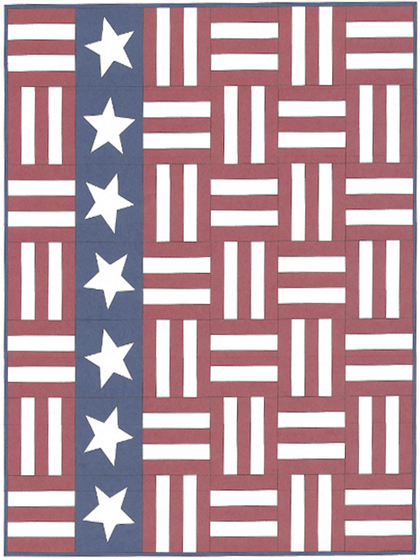 “Stars and Stripes” Free Quilts of Valor (QOV) Pattern designed by Susan Prickett from Suzy's Quilting Room