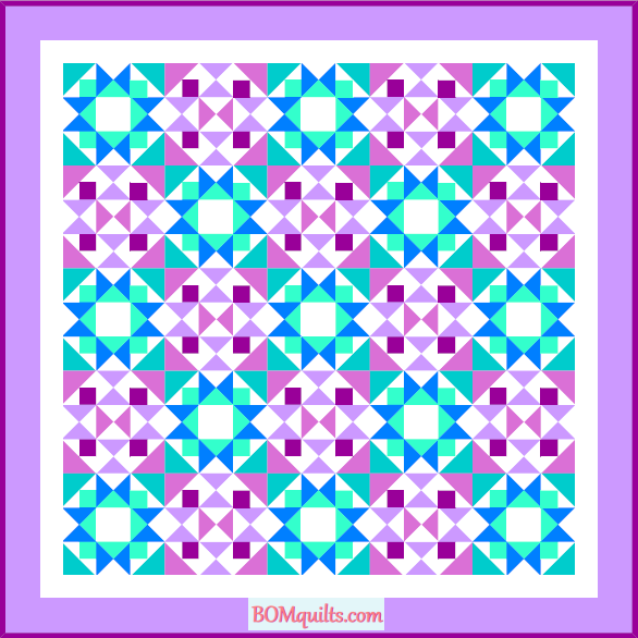 "Christmas Morning Stars Lap Quilt" is a Free "Christmas in July 2021" pattern for Week #3 at BOMquilts.com!