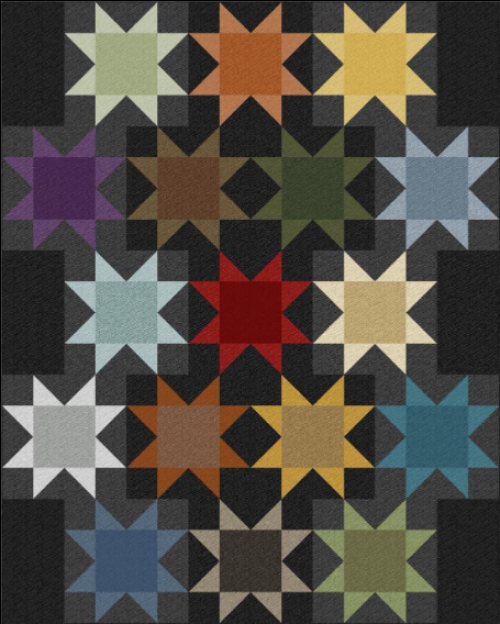 “Midnight Flowers” a Free Flannel Quilt Pattern designed by Cheryl Haynes from Benartex