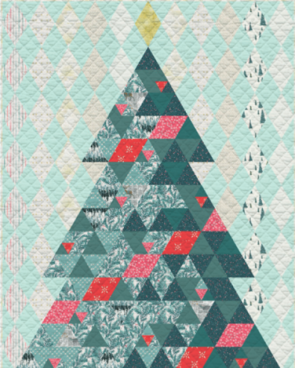 “Noel” is a Free Modern Quilted Christmas Pattern designed by AGF Studio from Live Art Gallery Fabrics