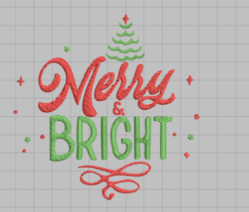 “Merry & Bright” is a Free Christmas Machine Embroidery Pattern designed by Barb Koehler from Romney Ridge Farms & Crafts
