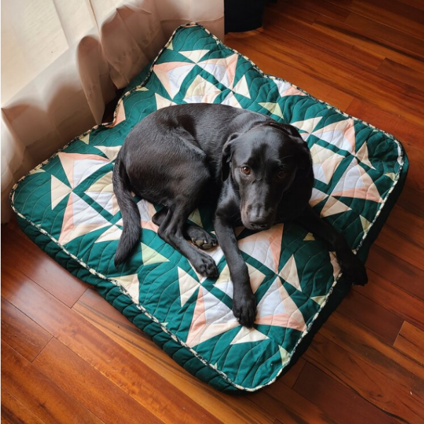 "Pet Bed Tutorial" is a Free Quilted Pet Bed Pattern designed by Megan from Alderwood Studio