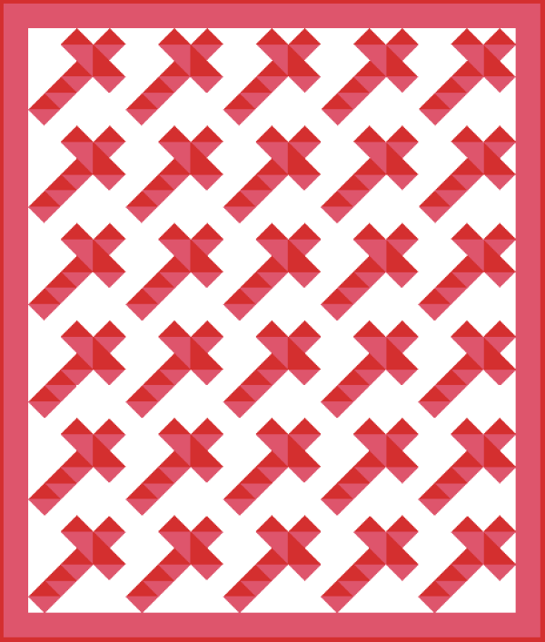 "Cross Star Quilt" is a "Free Christmas in July 2022" Pattern designed by TK Harrison from BOMquilts.com!