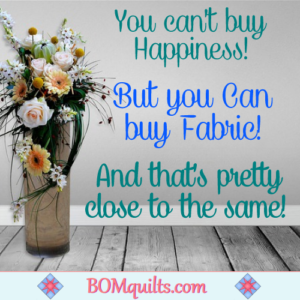 BOMquilts.com's Meme: Do you blame me for finding happiness in my quilt fabrics?!