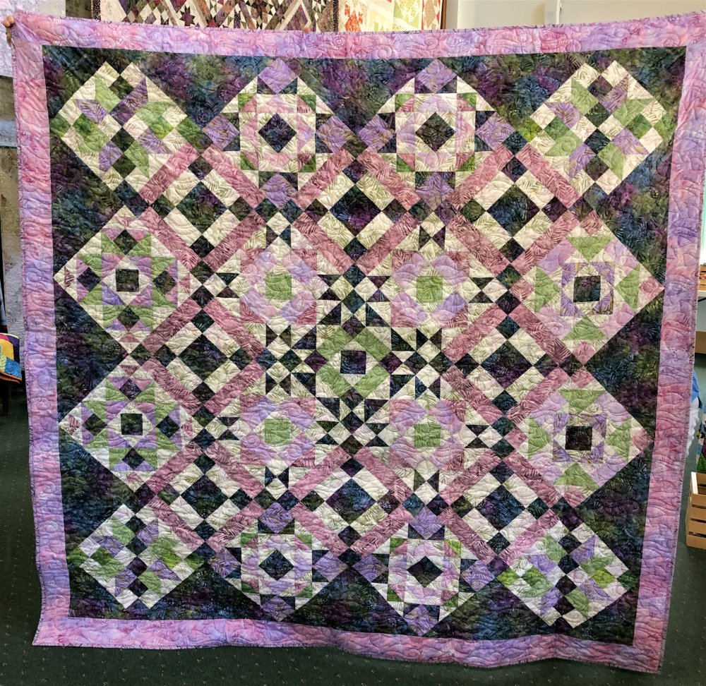 "Majestic Beauty" 2022 BOM Quilt Finished by my Tester Cheryl from Abbi May's Fabric Shop!