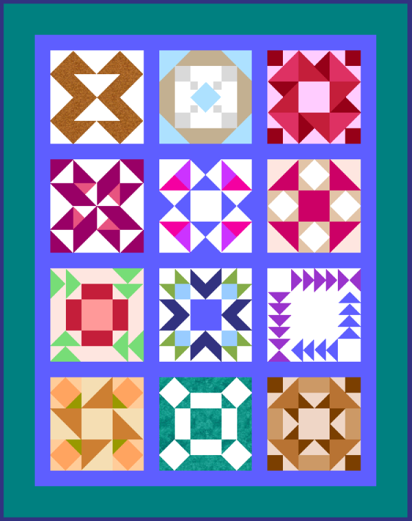 “Quilted Kitchen Sampler” is a Free Block of the Month Quilt Pattern designed by TK Harrison from BOMquilts.com!