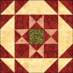 Variable Star Quilt Block is a Free Pattern for an 15" finished quilt block at BOMquilts.com! It's a quilt block that's a part of the 2023 "Everything is Coming up Roses" BOM Quilt!
