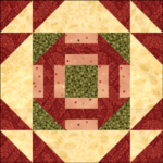 Golden Gate Quilt Block is a Free Pattern for an 15" finished quilt block at BOMquilts.com! It's a quilt block that's a part of the 2023 "Everything is Coming up Roses" BOM Quilt!