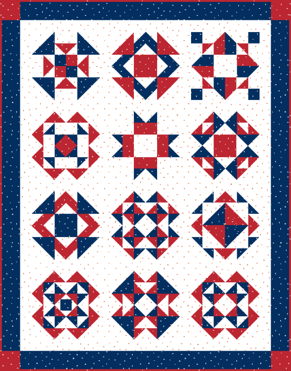 Hometown Heroes is the 2024 Block of the Month quilt designed by TK Harrison owner of BOMquilts.com! It is sponsored by Maywood Studio!