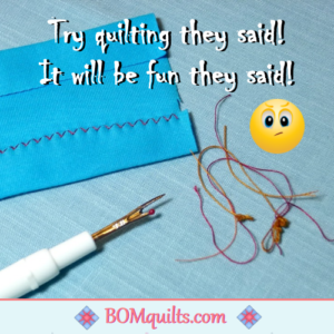 BOMquilts meme: Who is the one who got me started quilting? Who is the one who said that it would be fun? I ought to kick some booty, if I wasn't having so much fun quilting!