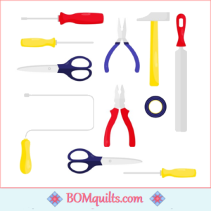BOMquilts meme: These are the tools needed for quilting! Not needles, pins & a seam ripper! You need pliers, a pair of scissors & a screwdriver!