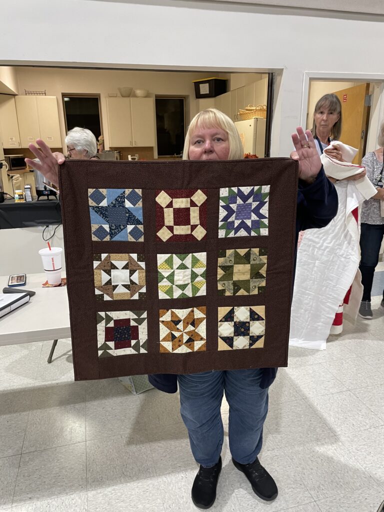 One "Quilted Kitchen Sampler" BOM quilt made by a member of the Huntington Quilt Guild! The "Quilted Kitchen Sampler" BOM quilt was designed by TK Harrison, owner of BOMquilts.com!