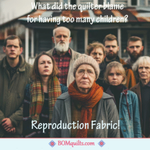 BOMquilts meme: As a quilter I thought that I have a big family, because there was nothing else to do for my grandparents & parents without a television set in the evenings! But the truth is a whole different story! I found out that they had a different reason for our big family & it is not what you would expect!