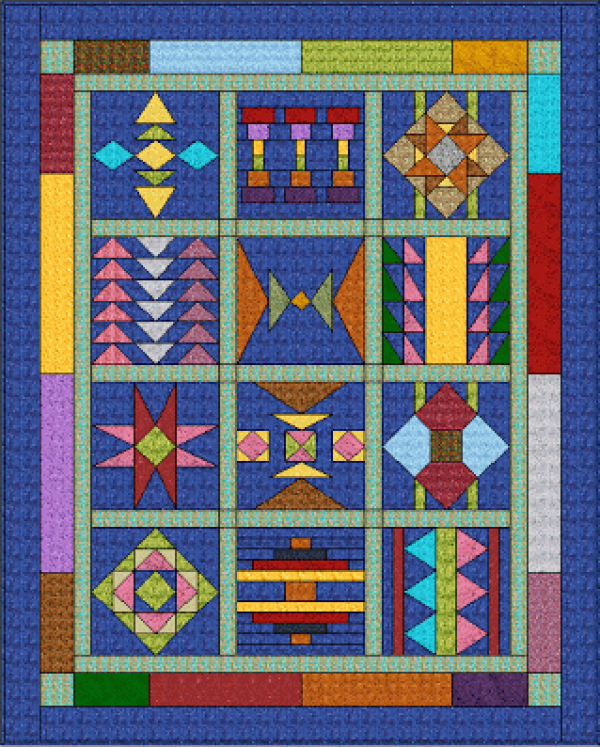 Pendleton Inspired" 2013 Block of the Month Quilt, Original Project designed by TK Harrison from BOMquilts.com!