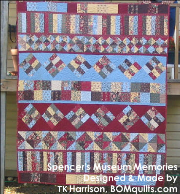 Spencer’s Museum Memories 2007 ROM Quilt, Original Project designed by TK Harrison from BOMquilts.com!