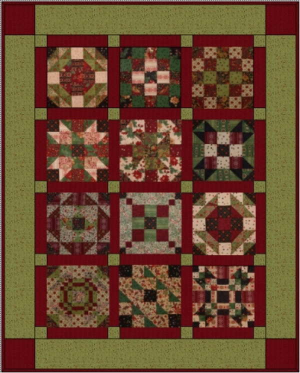 25 Days Until Christmas is a Block of the Month (BOM) Quilt made by TK Harrison, owner of BOMquilts.com!