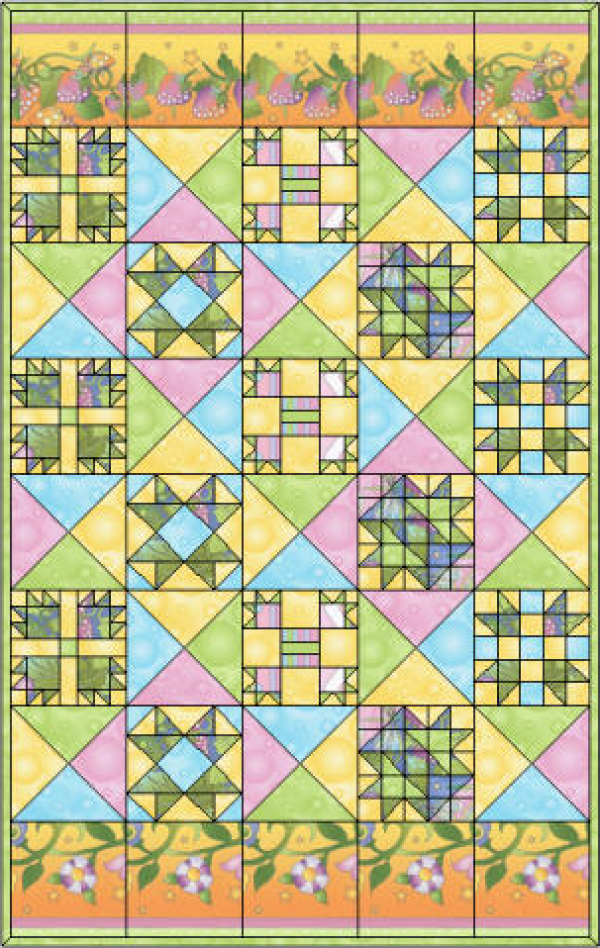 Fairy Tale Garden BOM is a Free Quilt Pattern, designed by TK Harrison, Owner of BOMquilts.com!