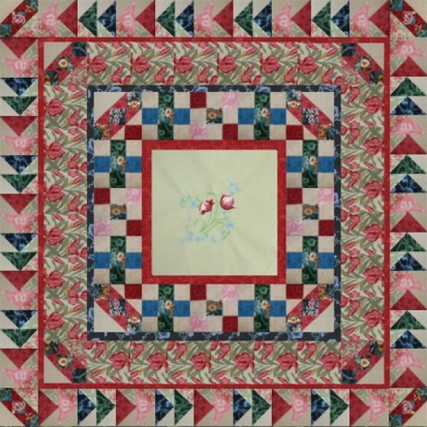 Flower Porch Quilt designed by TK Harrison, Owner of BOMquilts.com!