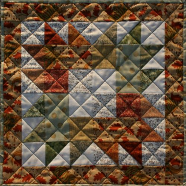 Maple Leaves Falling on the Table, an Original Design and Free Quilted Table Topper Pattern by TK Harrison for BOMquilts.com!