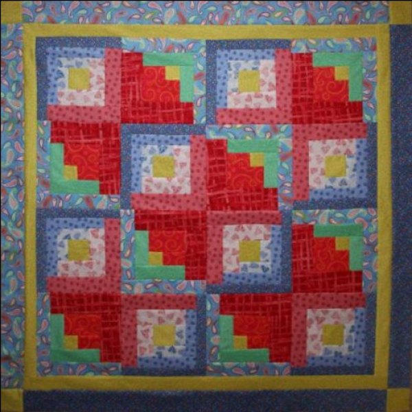 Log Cabin Off Kilter Lap Quilt designed by TK Harrison, Owner of BOMquilts.com!