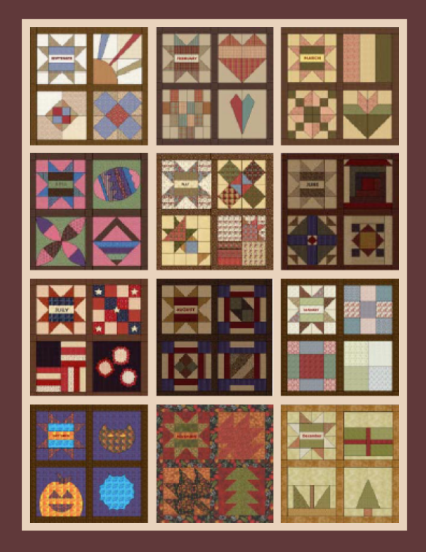 Calendar Quilt is a Free Quilt Pattern, designed by TK Harrison, Owner of BOMquilts.com!