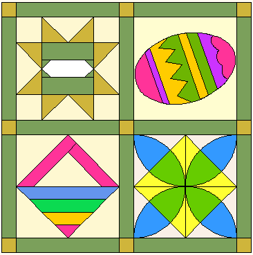 April Calendar Quilt Part of the 2007 "Calendar Quilt" BOM designed by TK Harrison Owner of BOMquilts.com!