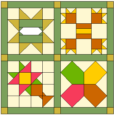 April Calendar Quilt Part of the 2007 "Calendar Quilt" BOM designed by TK Harrison Owner of BOMquilts.com!