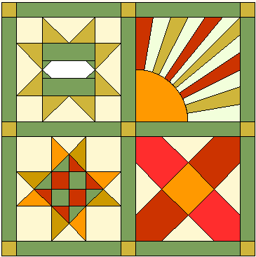 August Calendar Quilt Part of the 2007 "Calendar Quilt" BOM designed by TK Harrison Owner of BOMquilts.com!