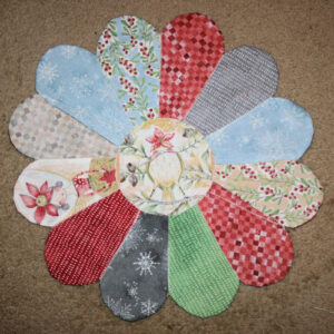 Dresden Fan Fun Reversible Round Table Topper designed by TK Harrison for BOMquilts.com!