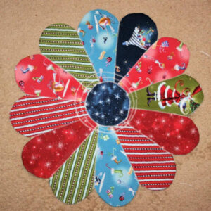 Dresden Fan Fun Reversible Round Table Topper designed by TK Harrison for BOMquilts.com!