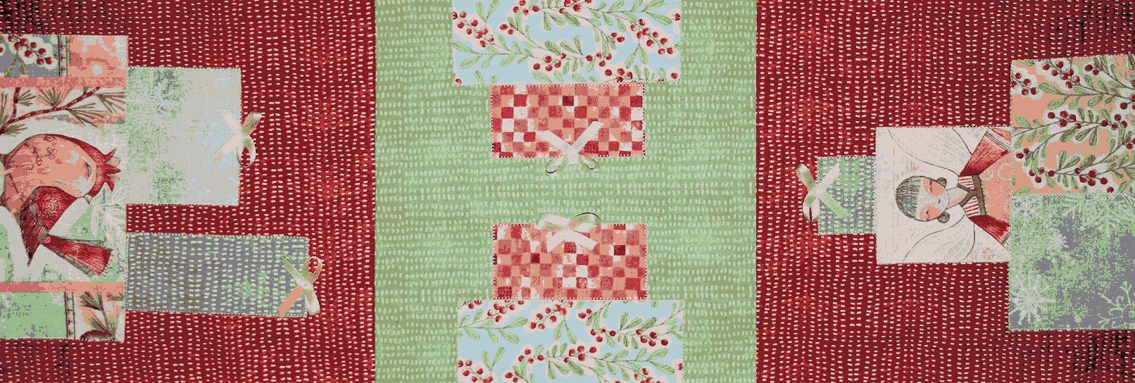 Merry Stitches Presents Table Runner designed by TK Harrison for BOMquilts.com!