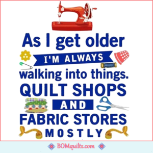 BOMquilts Meme: My eyesight is not as good as it used to be! My nose leads me into the most interesting places!