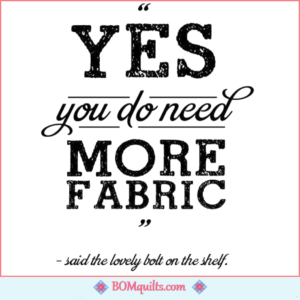 BOMquilts Meme: I am not a crazy old lady! Sometimes I talk to myself! Sometimes the bolts at the quilt store talk to me!