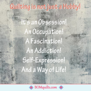 BOMquilts Meme: I do not have many hobbies! I have some specific reasons why!
