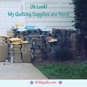 BOMquilts Meme: I Love my Amazon Delivery guy!