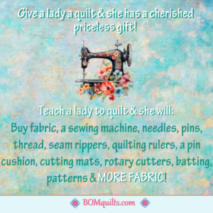 BOMquilts Meme: "If You Give a Mouse a Cookie"...rinse & repeat...for giving someone a Quilt!